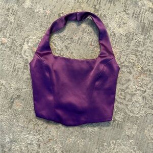 House of Harlow Purple Satin Halter Top XS